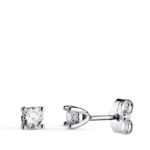 18K PENDIENTES ORO BLANCO DIAMANTES LABORATORIO TALLA BRILLANTE 4MM 0,400 QTS. VS2-G. 4X4 MM CIERRE PRESION