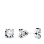 18K PENDIENTES ORO BLANCO DIAMANTES LABORATORIO TALLA BRILLANTE 5MM 1,00 QTS. VS1-G. 5X5 MM CIERRE PRESION