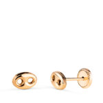 18K PENDIENTES ORO AMARILLO NUDO DE BARCO EN BRILLO. MEDIDA: 6 X 4 MM. CIERRE TUERCA