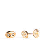 18K PENDIENTES ORO AMARILLO NUDO DE BARCO CON CIRCONITAS. MEDIDA: 6 X 4 MM. CIERRE TUERCA