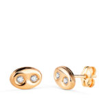 18K PENDIENTES ORO AMARILLO NUDO DE BARCO CON CIRCONITAS. MEDIDA: 8 X 5,5 MM. CIERRE PRESION