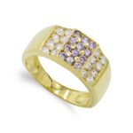 18K SORTIJA ORO AMARILLO CIRCONITA AMATISTAS Y BLANCAS