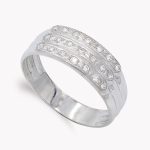 18K SORTIJA ORO BLANCO CON CIRCONITAS. ANCHO: 7 MM