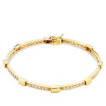 18K PULSERA ORO AMARILLO TRAMOS CON CIRCONITAS. ANCHO: 4MM. LARGO: 18CM
