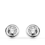 18K PENDIENTES ORO BLANCO DIAMANTES TALLA BRILLANTE CHATON 0.300 QTS