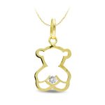 9K COLGANTE OSO CIRCONITA ORO AMARILLO