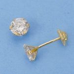 18K PENDIENTES GARRAS CIRCONITA 5 MM