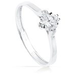 18K SOLITARIO ORO BLANCO CIRCONITA 5 MM