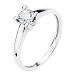 18K SOLITARIO ORO BLANCO CIRCONITA 5 MM