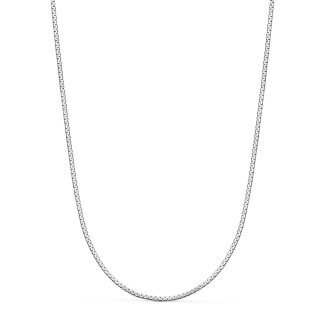 18K CADENA ORO BLANCO PLANA EN BRILLO. ANCHO: 1,2 MM. LARGO: 45 CM. CIERRE REASA