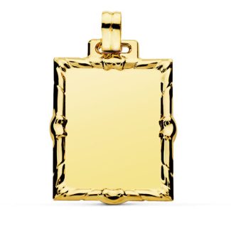 9K PLACA CHAPA ORO AMARILLO 34X24 MM