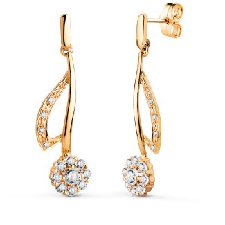 18K PENDIENTES ORO AMARILLO NOVIA LARGOS CON CUAJO. MEDIDA: 35 X 11 MM CIERRE PRESION