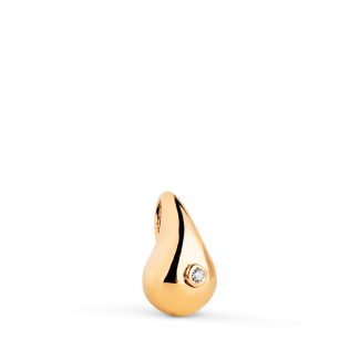 18K COLGANTE ORO AMARILLO GOTA CON CIRCONITA EN BRILLO HUECA. MEDIDA: 10 X 6 MM.