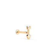 18K PIERCING DE OREJA ORO AMARILLO FLECHA 9X3,5 MM. GRUESO BARRA 1.20 MM. CIERRE TUERCA