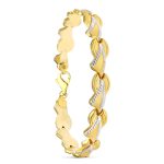 18K PULSERA BICOLOR ESTAMPACION MATE Y BRILLO 19CM