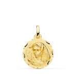 9K MEDALLA ORO AMARILLO VIRGEN MACARENA TALLADA 18 MM