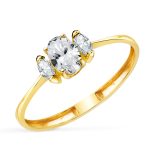 18K SORTIJA ORO AMARILLO 3 DIAMANTES DE LABORATORIO MARQUISE Y OVAL 6X4 MM. 0,49 QTES. VS2-E