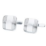 9K GEMELOS ORO BLANCO CUADRADOS 14 MM
