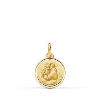 18K MEDALLA ORO AMARILLO SAN ANTONIO BISEL 12 MM