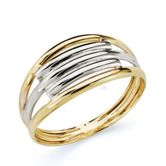 18K SORTIJA BANDAS BICOLOR