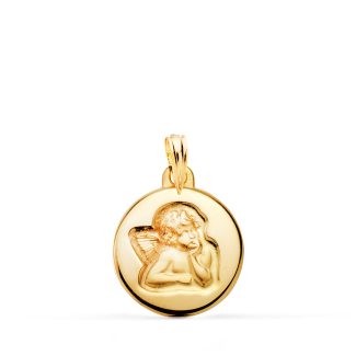 18K MEDALLA ANGEL 14MM 1.45 GRS