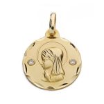 18K MEDALLA ORO AMARILLO VIRGEN NIÑA 18 MM
