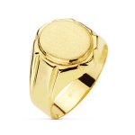 9K SELLO ORO AMARILLO CABALLERO HUECO, ZONA GRABADO: 12X10 MM