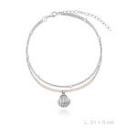 Tobillera de plata de ley925mm rodiada