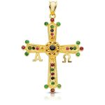 9K CRUZ DE COVADONGA ORO AMARILLO GRANDE 40X34 MM