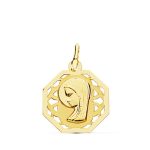 9K MEDALLA ORO AMARILLO VIRGEN NIÑA 17X14 MM