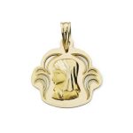 18K MEDALLA ORO AMARILLO VIRGEN NIÑA CALADA 19X17 MM
