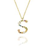 Gargantilla Inicial "S" con circonitas plata de ley