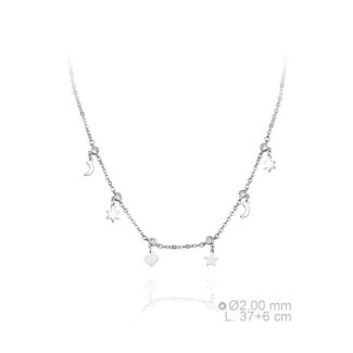 Gargantilla mini charms plateada