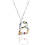 Gargantilla Inicial "B" con circonitas plata de ley