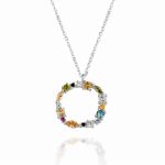 Gargantilla Inicial "O" con circonitas plata de ley