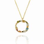 Gargantilla Inicial "O" con circonitas plata de ley