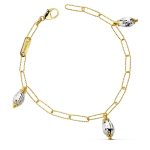 18K PULSERA BICOLOR ESLABONES 19CM