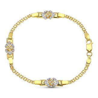 18K PULSERA ORO BICOLOR DE COMUNION CON CIRCONITAS