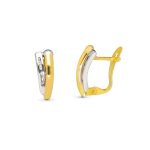 18K PENDIENTES ORO BICOLOR COMUNION CIRCONITA 14X5 MM CATALAN