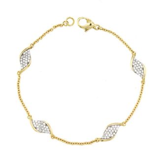 18K PULSERA BICOLOR CIRCONITAS