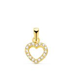 18K COLGANTE ORO AMARILLO CORAZON MINI CON CIRCONITA 7,5X7 MM