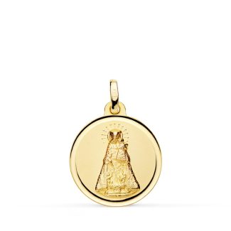 18K MEDALLA ORO AMARILLO VIRGEN DE LOS DESAMPARADOS BISEL 18 MM