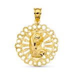 18K MEDALLA ORO AMARILLO VIRGEN NIÑA 24 MM