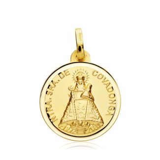 18K MEDALLA ORO AMARILLO VIRGEN DE COVADONGA BISEL 18 MM