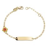 18K PULSERA ESCLAVA ORO AMARILLO SOL ESMALTE 14,5 CM