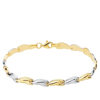 18K PULSERA BICOLOR ESTAMPACION 19CM