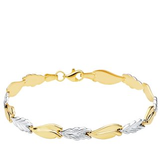 18K PULSERA BICOLOR ESTAMPACION 19CM