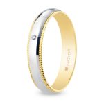 Alianza de boda bicolor con diamante Argyor