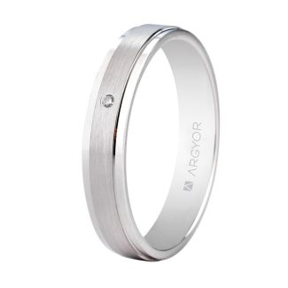 Alianza oro blanco 4mm diamante 5B40397D ORO 750/000 (18K)