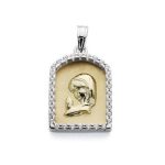 9K MEDALLA ORO AMARILLO VIRGEN NIÑA BICOLOR 21X14 MM